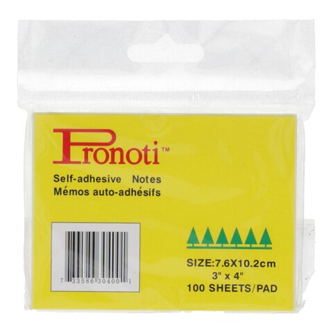 Pronoti Self-Adhesive Notes 100 Sheet Pad  7.6x10.2cm