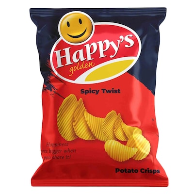 Happys Golden Spicy Twist Potato Chips 30G