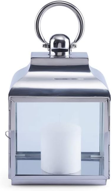 PAN Home Pravel Lantern 23x17.5x34.5cm-Silver