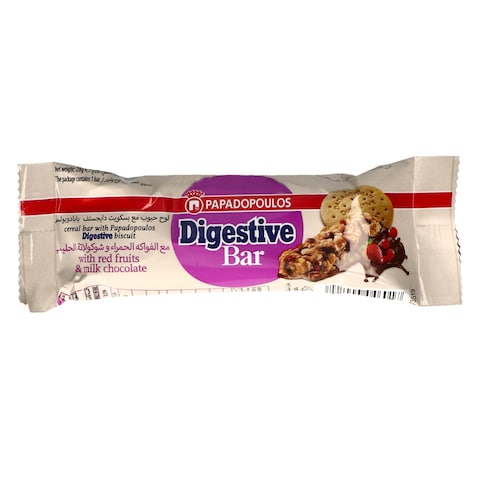 Papadopoulos Red Fruit And Milk Digestive Bar 28g