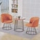 Yulan Coffee Restaurant Table And Chairs, Metal Frame Velvet Fabric Seat Revolving, Table And Chair Combination Office Business Lounge Hotel Living Tea Shop Ideal For Home (Orange) Yl21111-480