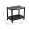 Esqube Delta Plastic Glossy Trolley Table (Black)