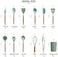 Generic Silicone Kitchen Utensil Nonstick Spatula Set, Cooking Utensil Spatula Set, Turner, Whisk, Spoon, Brush, Pasta Fork, Spatula, 11 Pieces Top Kitchen Silicone Tools Spoons