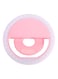 Generic Sg-11 Mini Rechargeable Phone LED Selfie Lamp Ring Light Pink/White