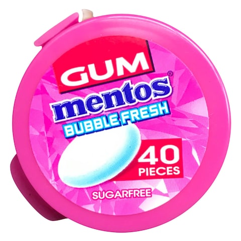 Mentos Sugar Free Bubble Fresh Chewing Gum 40 Pieces
