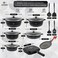Cookware Set 17 pieces - LIFE SMILE Pots and Pans set Ceramic Non Stick Coating 100% PFOA FREE, Die Cast aluminum Cooking Set include Casseroles &amp; Shallow Pot &amp; Pancake Pan &amp; Silicone Utensils