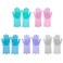 Lavish Magic Silicone Dishwashing Scrubber Dish Washing Sponge Rubber Scrub Gloves Kitchen Cleaning Assoted 1 Pari