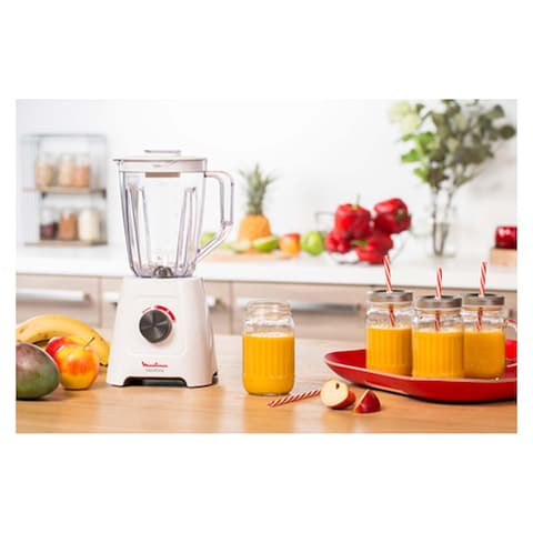 Moulinex Blender with Grinder and Grater - 800 Watt - 2 Liters - White - LM4231EG