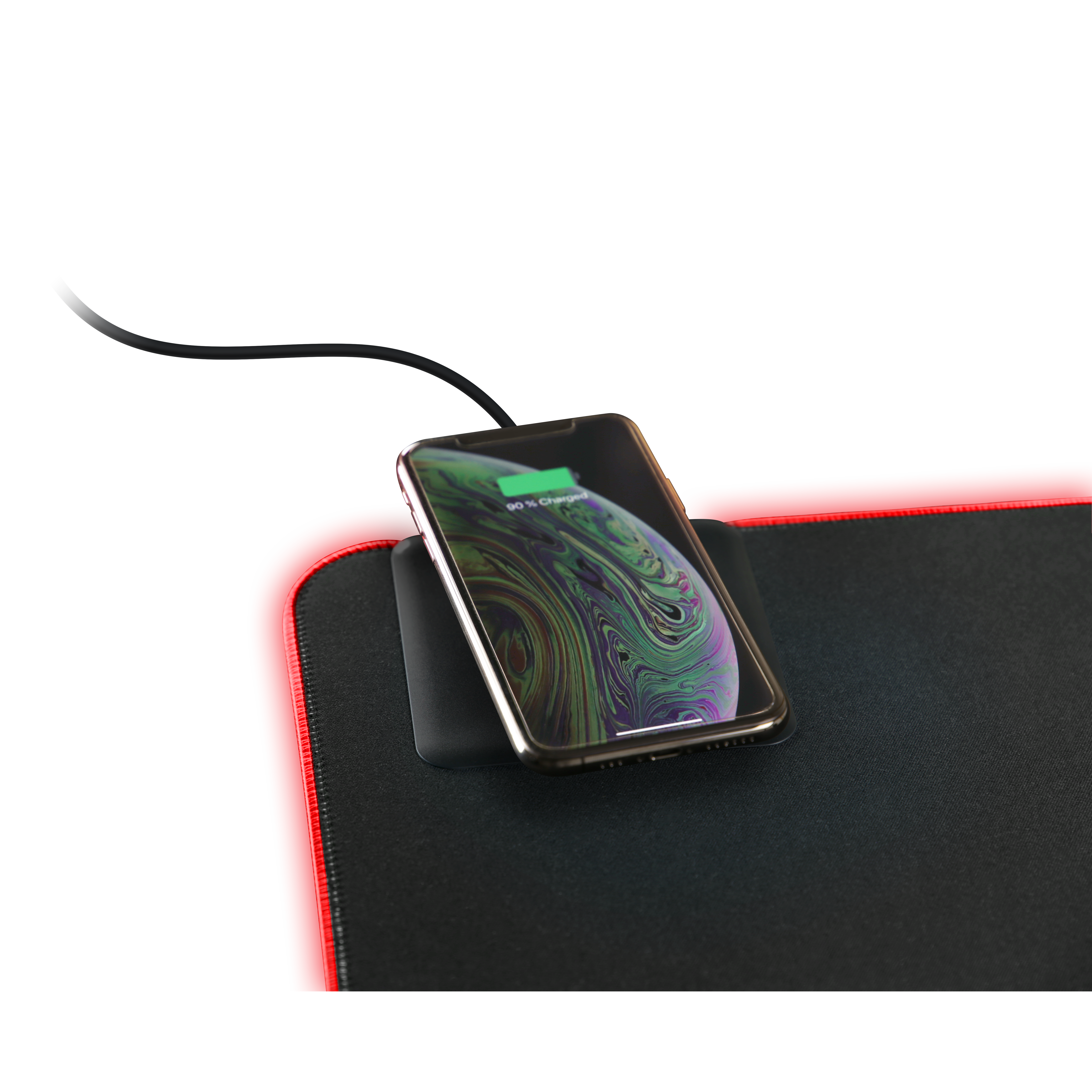 Deltaco Gaming GAM-092 DMP320 RGB Black Extra Large 10W Fast Wireless Charging Gaming Mousepad