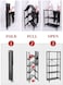 5 Layer Shelf Foldable Storage Shelving Unit with Wheels，Metal Storage Rack Display Rack for Garage Kitchen Pantry Closet Laundry