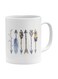 Generic Native Indian Style Feather Arrows Printed Ceramic Coffee Mug White/Blue/Grey 11Ounce