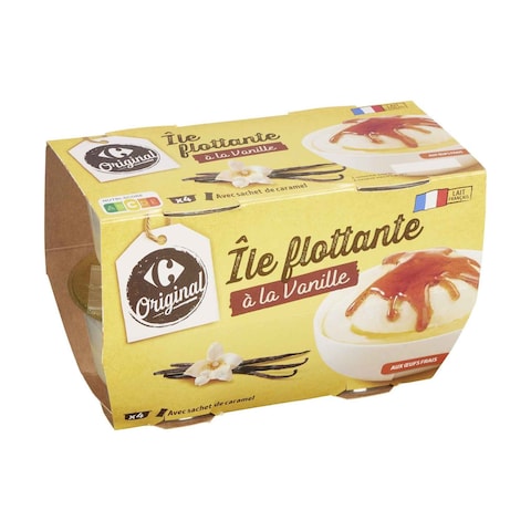 Buy Carrefour Floating Island Vanilla Dessert 100g Pack of 4 in UAE