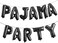 Party Time 11-Pieces Black 16" Pajama Party Banner Metallic Letter Foil Balloons, Alphabet Mylar Balloons for Birthday Theme Pajama Party Decoration - Party Supplies