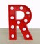 LED Marquee Letter Light Sign Wooden Red (R) 25cm