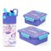 Eazy Kids Lunch Box Set and Tritan Water Bottle w/ Snack Box, Mermaid  - Purple, 450ml