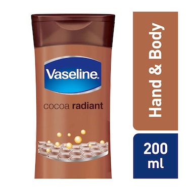 VASELINE Intensive Care Body Lotion for Dry to Very Dry Skin, Cocoa Radiant, Fast-Absorbing, 72hr Moisturising, 200ml