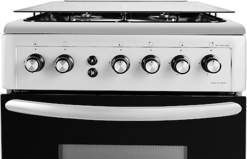 Super General 4 Burner Gas-Cooker/ Steel Cooker/Gas Oven/ Silver/ 60 X 60 X 85 Cm/ Sgc 6470MSFS