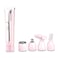 Electric Hair Removal for Women 4 in 1, Waterproof Painless Facial Hair Removal Cordless Bikini Eyebrow Trimmer Nose Body Hair Shaver, Pink