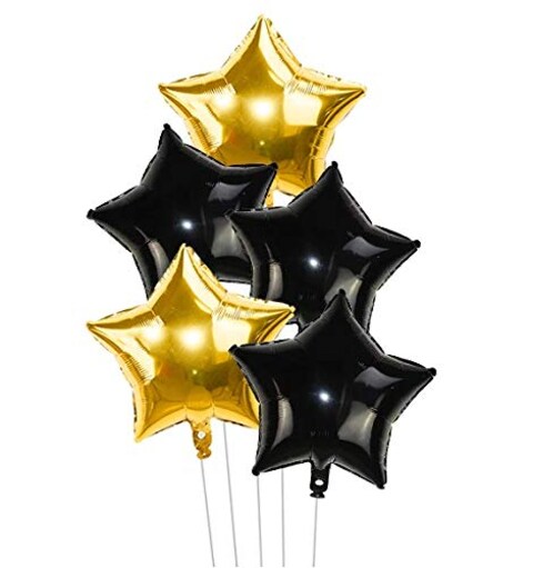 GRAND SHOP 10 Pcs 18&quot; Star Foil Balloons for Birthday | Anniversary | Wedding Party Decoration (Rose Gold)