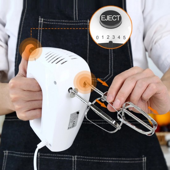 AFRA Japan Hand Mixer, 250W, For Eggs and Dough, Ejector Button with Safety, 5 Speed Settings, Turbo Function, G-MARK, ESMA, ROHS, and CB Certified, 2 years warranty