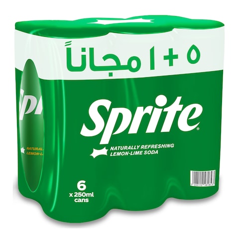 Sprite Lemon Lime Soda Drink Can - 250ml - 6 Pack