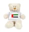 Cream Bear with trendy White hoodie with UAE Flag Size 38cm - Flag size: H 5cm x L 10cm