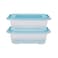Lock And Lock EZ Lock Pastel Rectangle Food Container Clear 520ml Pack of 2