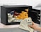 Rubik Safe Box With Key And Digital Keypad Lock Home Office Business Money Cash Jewelry Passports Security RB20EDS (20x31x20cm) Black