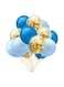 Party Time 15-Piece Latex Party Balloon Set 12inch - Blue&amp;Gold