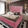 In House Victoria Velvet Bed Frame - Single - 200x100 cm - Light Pink