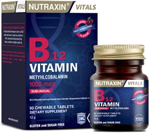 Nutraxin Vitals Vitamin B12 1000mcg 60 Tabs