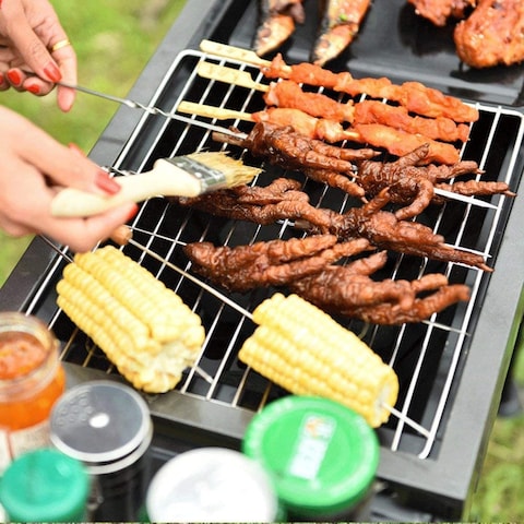 Barbecue Charcoal Mat Grill, Foldable BBQ Grill for Outdoor/Household/Camping Equipment