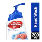 Buy Lifebuoy Antibacterial Liquid Soap and Hand Wash, For hand hygiene, Mild Care, 100% stronger germ protection*, 200ml in Saudi Arabia