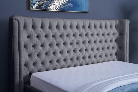 PAN Home Home Furnishings Neptune Headboard Chanell-200: H-125cm 200x125 Grey