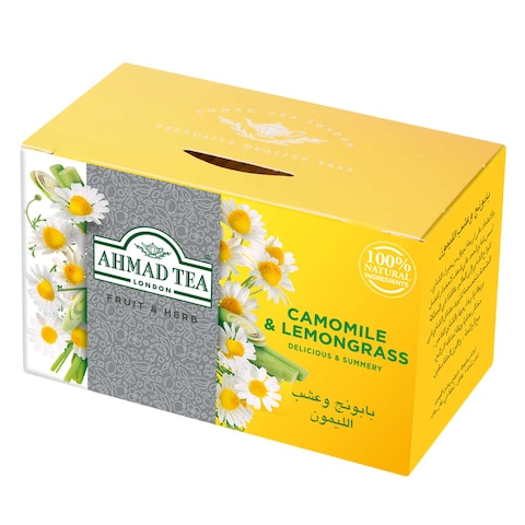 Ahmad Tea Chamomile Lemon Grass Tea 20 Foil Enveloped Tea Bags