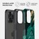 Burga iPhone 15 Pro Case Cover Tough Hybrid 2 Layer Shell Silicone Protective Phone Cover Emerald Green Jade Stone Gold Glitter Marble Design Shockproof Scratch-Resistant