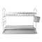 Life Smile 2 Tier Aluminium Dish Rack with Anti-Slip Rubber Feet and Cup Holder