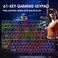 HXSJ V700 Wired Gaming Keyboard RGB Streamer Wired Keyboard 61-key Gaming Keyboard for Game/Office Black (Black)

