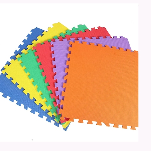 6-Piece Baby Play Mat Set   EVA Foam Kids Rug Puzzle 60x60x0.8cm - Multicolor