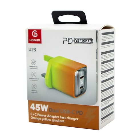 Hoguo U23 45 Watt Dual Port PD Type-C Ports Fast Charger