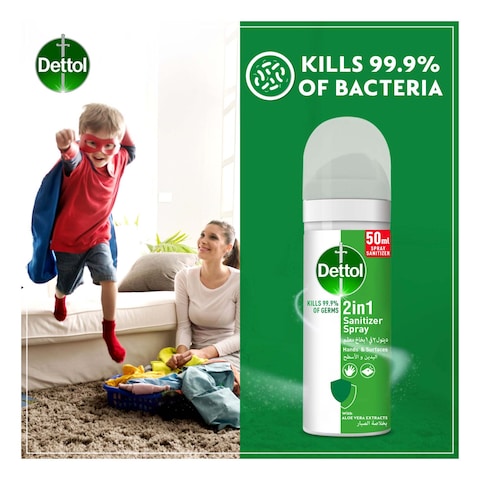 Dettol 2-In-1 Sanitizer Spray Original 50ml