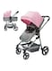 Moon Pro 2 In 1 Stroller &ndash; Lightweight Aluminium Frame With Reversible Seat Design For Rear And Forward Facing, Compact Fold, Adjustable Canopy And More Gray And Pink Melange