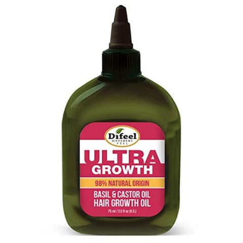 Difeel Ultra Growth 98% Natural Basil And Castor Hair Oil, 2.5 Fluid Ounce