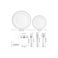Aiwanto 175Pcs Disposable Plates Set Dinner Plate Set Wedding Party Disposable Silver Plastic Plates Set