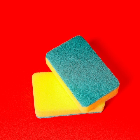 Royalford Royalbright Heavy Duty Scrub Sponges, RF10628 Scrub For Kitchen, Sink Use 2 In 1 Cleaning Pad Premium-Quality Ideal For Dish Wash Liquid Multi-Purpose No Scratch, Pack Of 2, Green