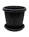 Cosmoplast Woodgrain Pot with Tray 10 inches Dark Brown
