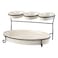 2 Tier Oval Shaped Serving Set with Black Stand