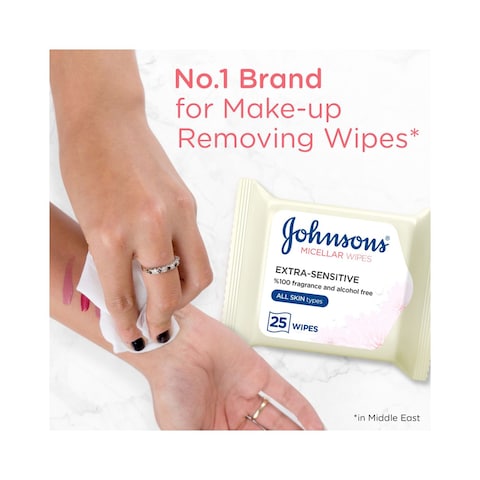 Johnson&#39;s Extra Sensitive Micellar Wet Wipes - 25 Wipes