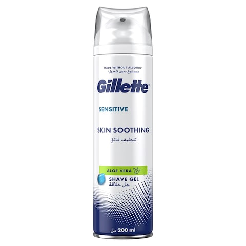 Buy Gillette Sensitive Shaving Gel Soothing With Aloe Vera 200ml in UAE