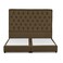 In House Lujin Linen Bed Frame - King - 200x200cm - Brown